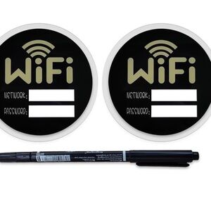 Black WiFi Network Labels with Marker (063)
